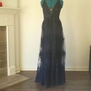 Luxxel, Formal Navy Blue Dress, Sz Medium